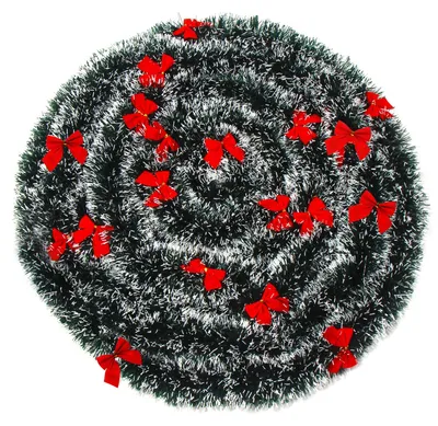 Kunstslinger 10 m x 9 cm, 24 rote Schleifen, Weihnachtsdeko, PVC