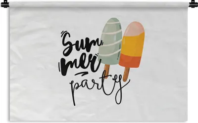 Produktbild von MuchoWow® Wandteppich Wandbehang Eiscreme - Sommer - Grau 120x80 cm Tapisserie Dekoration Wandtuch - Wanddekorationen - Wandtücher