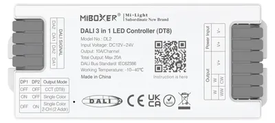 Produktbild von MiBoxer DL2 DALI LED-Controller  3-in-1, DT8, 12–24 V DC, 10A/ Kanal, max. 20A