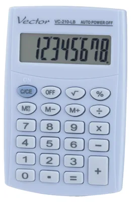 Produktbild von Vector KAV VC-210 LB pocket calculator  8 digits  64x98.5 mm  light blue
