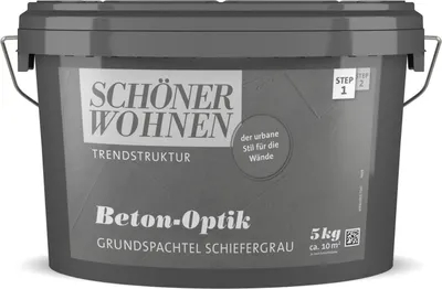 Produktbild von Schöner Wohnen Beton-Optik Grundspachtel Schiefergrau 5 KG