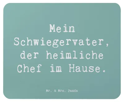 Produktbild von Mr. & Mrs. Panda Mauspad Spruch Schwiegervater Chef - Meeresbrise - Geschenk, laptop, liebevoll, mausteppich, Familienbeziehungen, Verwandte, mousematte, Lächeln