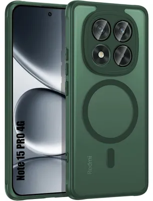 Image de Coque pour Xiaomi Redmi Note 15 Pro 4G, avec Cercle Magnétique et Protection Caméra - Vert Nuit
