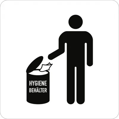 Produktbild von Dreifke® Piktogramm Hygienebehälter, Folie, 160x160 mm