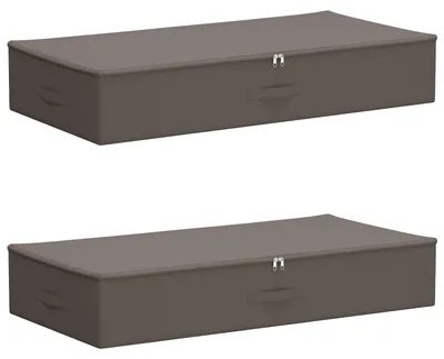 Immagine prodotto di vidaXL Contenitore portaoggetti, 2 pezzi, tessuto non tessuto, 100 x 50 x 18 cm, 90 litri, grigio