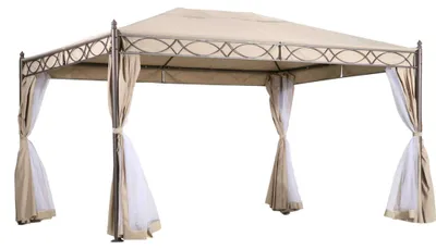 Immagine prodotto di Gazebo da esterno 3x4 mt in acciaio e poliestere con zanzariera perimetrale Joseline