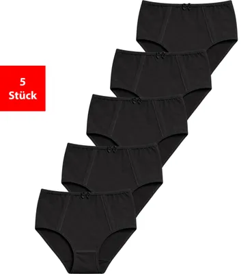 Produktbild von Taillenslip Taillenslip Damen Baumwolle Stretch 5er & 10er Pack Maxislip - Schwarz 44/46 5 Stück