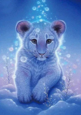 Produktbild von Diamantstickerei Schneetiger 30x40 cm