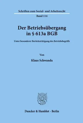 Produktbild von Der Betriebsübergang in § 613a BGB.