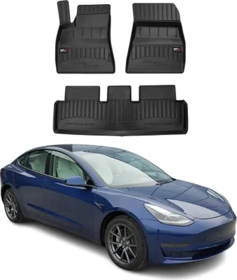 Obrázek produktu pro 2017-2024 Tesla Model 3 Podlahové rohože TPE černé 3 ks