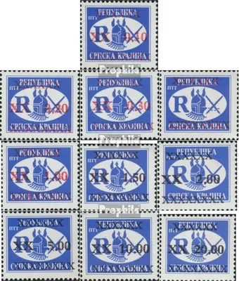 Produktbild von Briefmarken Kroatien - Serbische Krajina 1997 Mi 68-77 (kompl.Ausg.) postfrisch Aufdruckausgabe