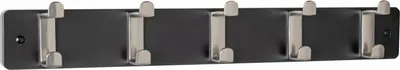 Produktbild von Haku Garderobenleiste aus MDF Nachbildung schwarz, 5 Garderobenhaken