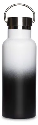Trinkflasche Edelstahl 500 ml, 6er-Set, schwarz/weiß