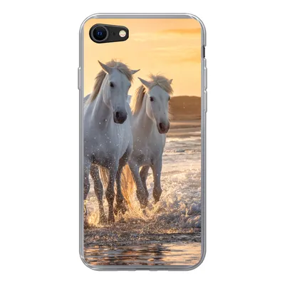 Produktbild von MuchoWow® Handyhülle Schutzhülle Hülle für iPhone SE 2022 Pferde - Wasser - Strand - Tiere Silikon Softcase Handy Hülle - Schutzhülle