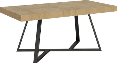 Productafbeelding van ITYHOME - Uittrektafel 180/284x90 cm, model Booster, eikenhout, natuurlijke afwerking, poten in antracietkleur