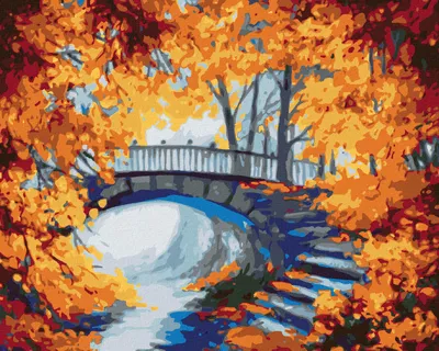 Produktbild von Zuty - Malen nach Zahlen - TREPPE IM HERBSTWALD, 40x50 cm, mit Keilrahmen (bereits gespannt)