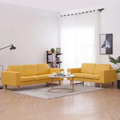 Obrázek produktu pro vidaXL 2dílná sedací souprava Fabric Yellow