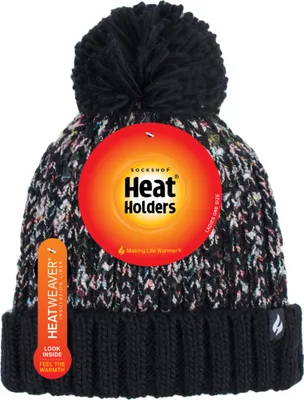 Produktbild von Heat Holders BSHH791OSBLK Damenmütze EIDDA texturiert mit PomPom schwarz