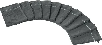 Produktbild von Erwin Müller Waschhandschuh Mannheim" 10er-Pack anthrazit 16x21 cm"