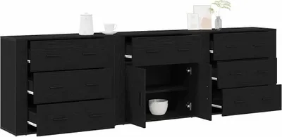 Obrázok produktu pre vidaXL Príborník čierny dubový vzhľad 240 x 33 x 70 cm materiál na báze dreva