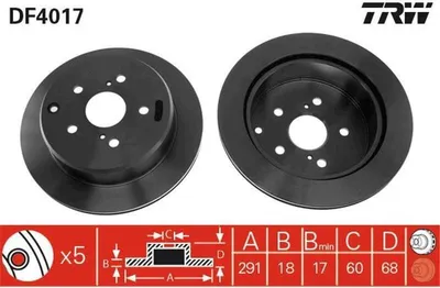 Produktbild von TRW Bremsscheiben (2 Stück) Hinterachse DF4017