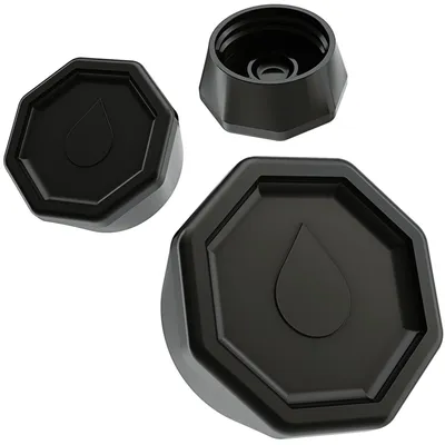 3er-Pack Deckel für Sodastream Crystal & Penguin, schwarz, Kunststoff