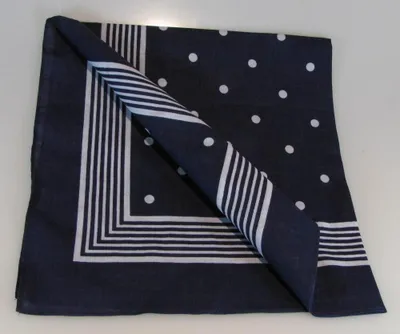 Produktbild von Vierecktuch 70x70cm große Punkte blau Halstuch Bandana Baumwolle