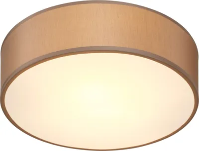 Produktbild von MONZANA® Deckenlampe Stoff Wohnzimmer Schlafzimmer E27 Taupe 30cm Rund 1-Flammig 40W Lampe Flur Küche Deckenstrahler Deckenleuchte Stoffdeckenlampe