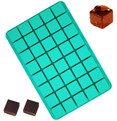 Zdjęcie produktu dla Forma silikonowa z 40 wnękami, kwadratowa, idealna do czekolady, brownie, żelków i deserów