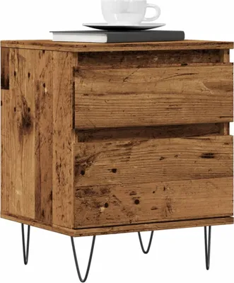 Obrázok produktu pre vidaXL Nočné stolíky 2 ks. Vzhľad regenerovaného dreva 40x35x50 cm materiál na báze dreva