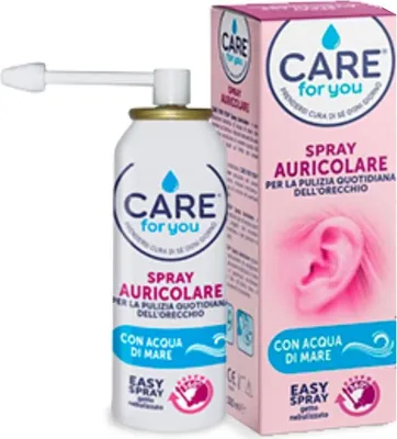 Immagine prodotto di CARE for you, Spray Auricolare - Spray Pulizia Orecchie, Soluzione Isotonica, Nebulizzato per La Pulizia Quotidiana dell'Orecchio, con Acqua di Mare, 100 ml