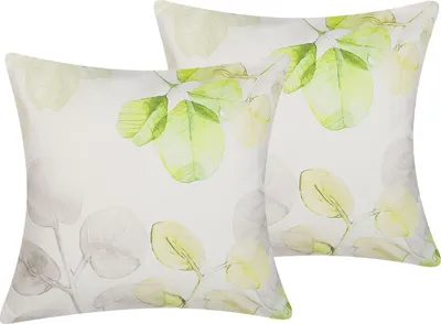 Obrázek produktu pro BELIANI Dekorativní polštář přírodní potisk sada 2 ks bavlna 45 x 45 cm moderní design