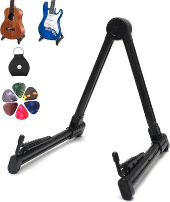 Produktbild von Elektrische und akustische Gitarren-Ständer für Gitarre, Ukulele, Bass, klassische Gitarre und Reisegitarre