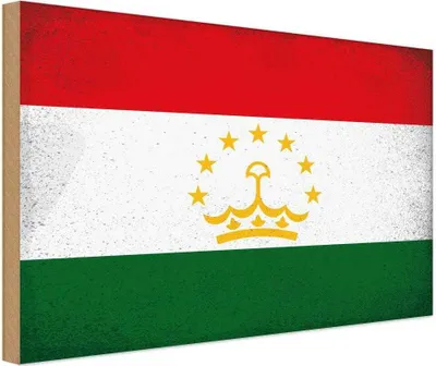Produktbild von vianmo Holzschild 30x40 cm Tadschikistan Tajikistan Flagge Fahne Wappen