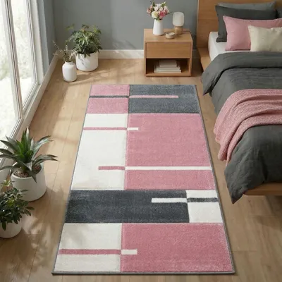 Produktbild von Carpetsale24 Designer Wohnzimmer Teppich Modern Weicher Kurzflor Teppich Konturenschnitt Pflegeleicht, Grösse: 80x150 cm