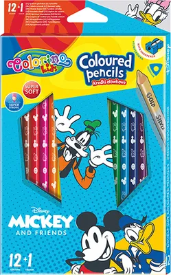 Zdjęcie produktu dla Colorino Kids Kredki Ołówkowe Mickey 13 kolorów 12 szt. z temperówką