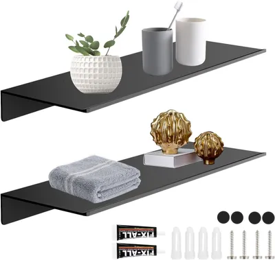 Imagen del producto de Estanterías de aluminio , 2 unidades, 30 x 11,5 x 4 cm, para baño