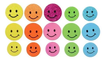 Produktbild von Glorex Moosgummi Sticker Smileys, 30 Stück