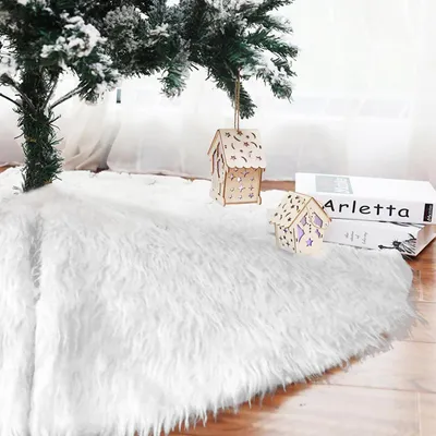 Image de Bettizia Couverture d'arbre de Noël Couverture d'arbre de Noël Ø 90cm blanc Couverture d'arbre de Noël, tissu moelleux
