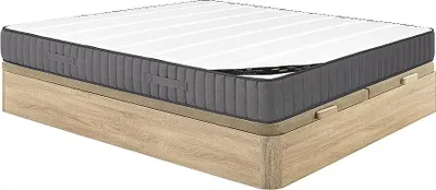 Produktbild von Set 180 x 200 cm Rahmen mit Box natural light + Hybridmatratze 26 cm dick mit 7-Zonen-Taschenfedern und hochelastischem Schaum - Marke AUDACE by PALACIO