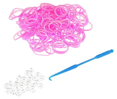 Produktbild von Mucola Loom Bänder Pink zweifarbig pink 600 Stück – DIY Gummibänder für Armbänder, kompatibel mit allen Loom-Boards, reißfest & elastisch, Bastelspaß für Kinder & Erwachsene