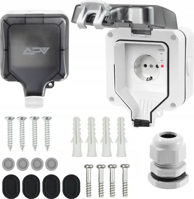 Produktbild von IP66 Steckdose Aufputz Wandsteckdose Gartensteckdose Außensteckdose Schuko Outdoor mit Schalter
