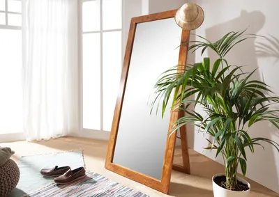 Produktbild von MASSIVMOEBEL24Standspiegel Akazie 75x3x175 honig lackiert OXFORD #0319
