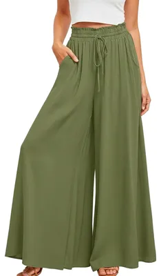 Produktbild von Omgoods – Damen Palazzo-Hose mit hoher Taille, leicht und elegant