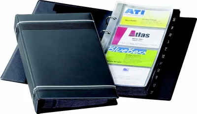 Produktbild von Visitenkartenringbuch Visifix 145x255mm anthrazit Packung mit 5 Stück