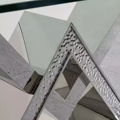 Produktbild von Luxus Esstisch Säulentisch Silber Esstische Esszimmer Tisch Glastisch