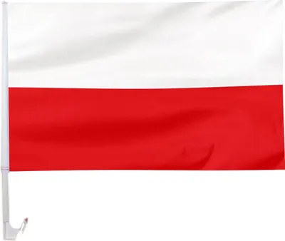 Zdjęcie produktu dla Flaga Polski na szybę auta z uchwytem 45 x 32 cm