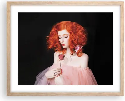 Produktbild von Gerahmtes Poster - Rahmen in heller Eiche - Erz Frau Rose - 50x40 cm - Wand Bild - Wanddeko - Wandbilder - Kunstposter - Wandposter - Bilderrahmen - Bilder - Kunstdruck - P2NAA50x40-4369