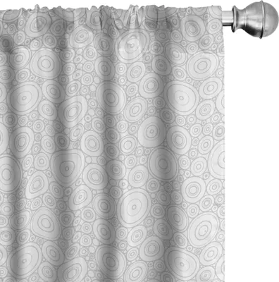 Immagine prodotto di ABAKUHAUS Tende grigie, tende, cerchi assortiti e motivi geometrici semplici stampati, 2 pezzi 75 x 175 cm, grigio bianco