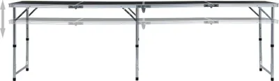 Produktbild von vidaXL Klappbarer Campingtisch Grau Aluminium 240 x 60 cm